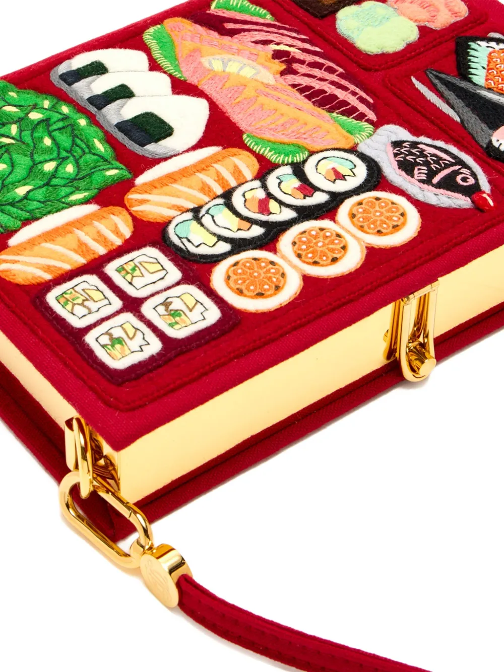 Olympia Le-Tan Clutch met geborduurde sushi Rood