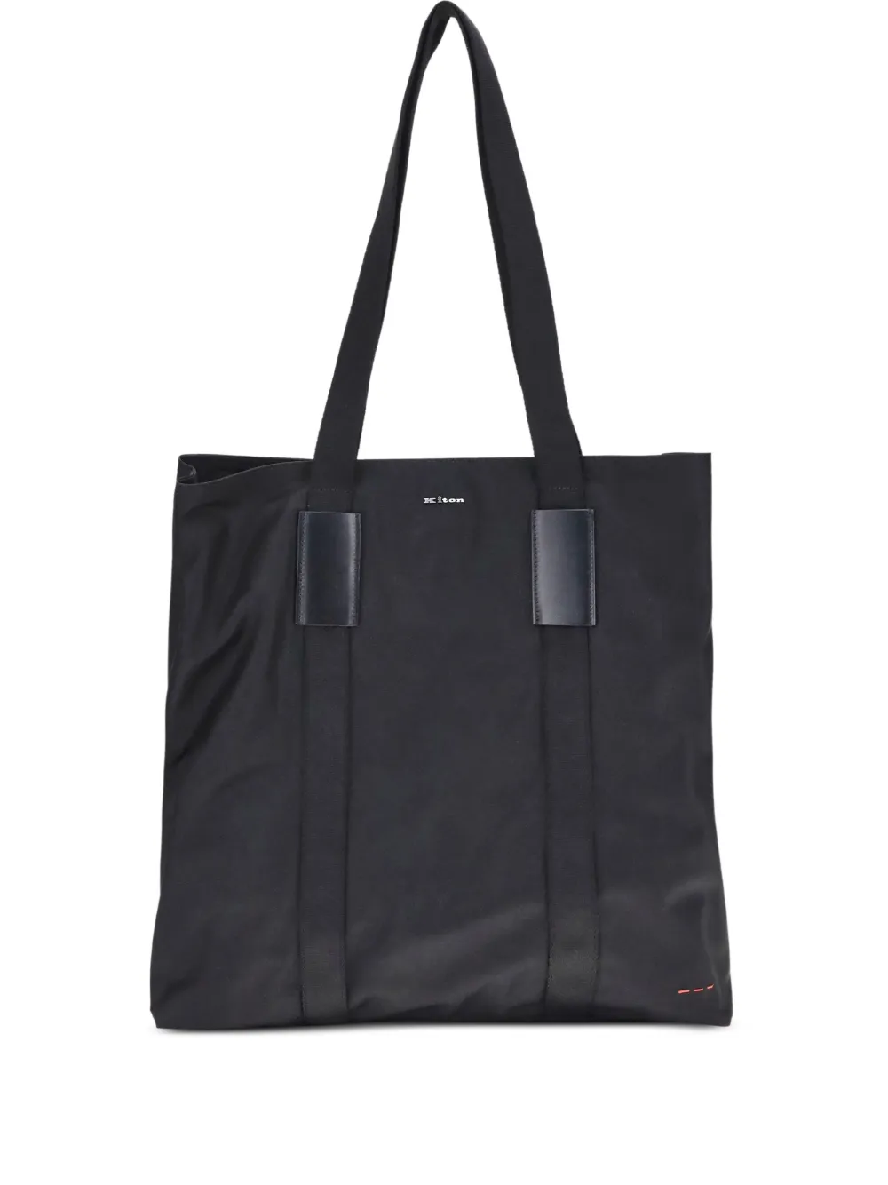 leather-trimmed tote bag