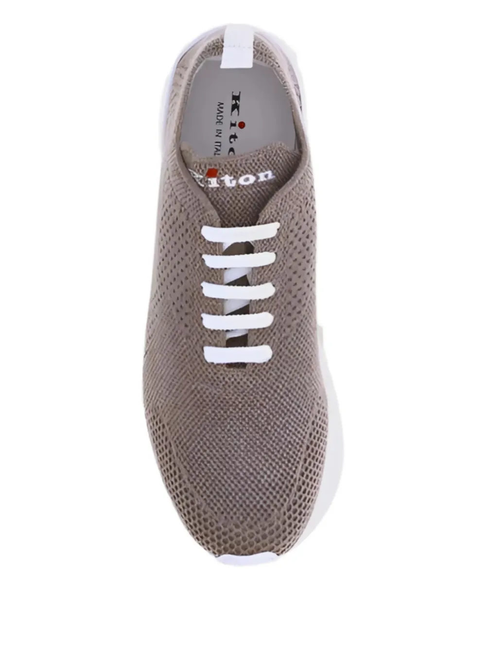 Kiton knitted lace-up sneakers Brown