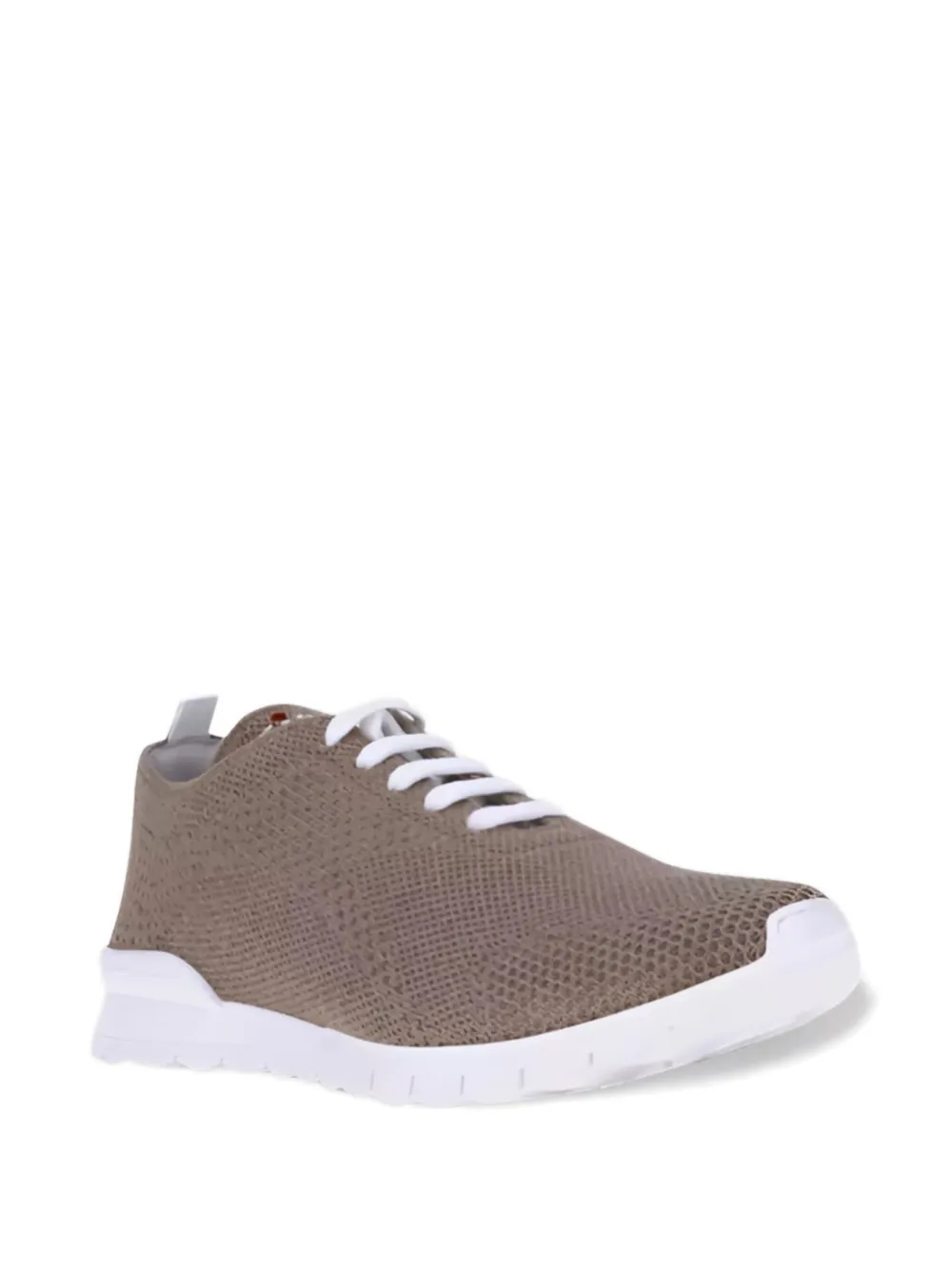 Kiton knitted lace-up sneakers Brown
