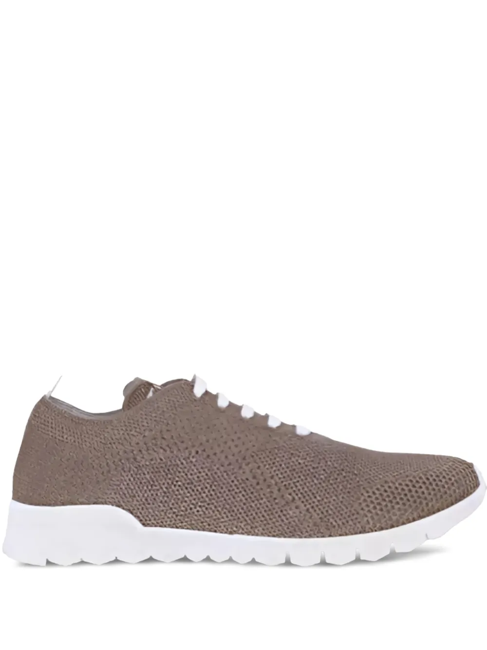 Kiton knitted lace-up sneakers Brown