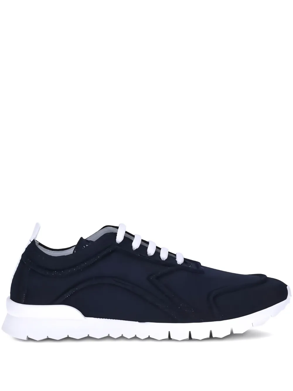 Kiton lace-up panelled sneakers Blue