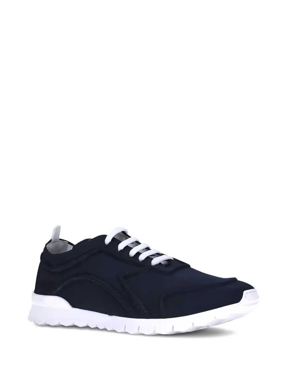 Kiton lace-up panelled sneakers Blue