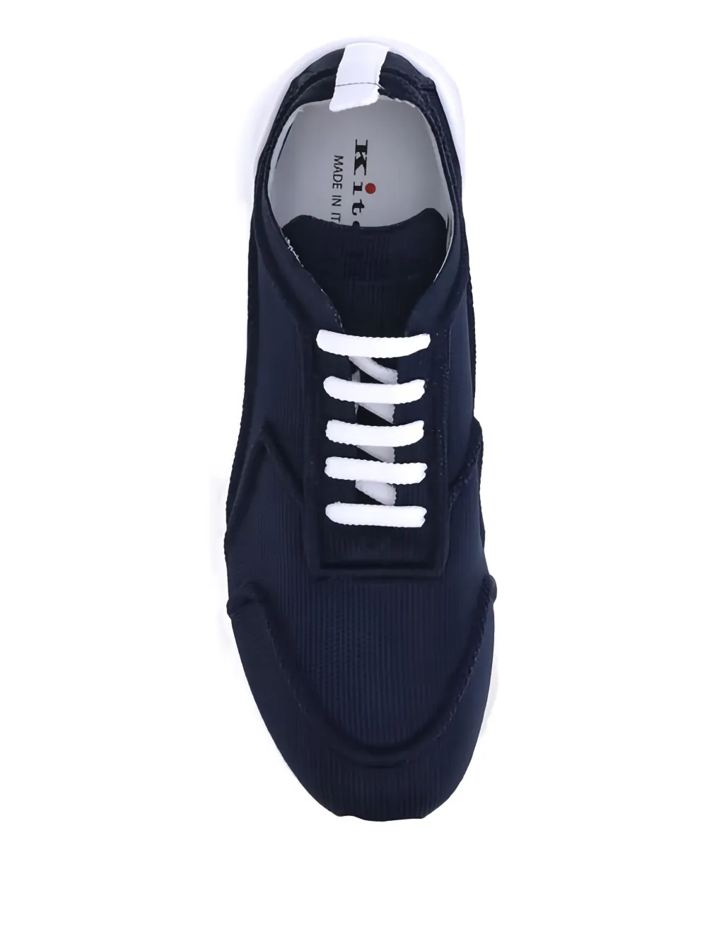 Kiton lace-up panelled sneakers Blue