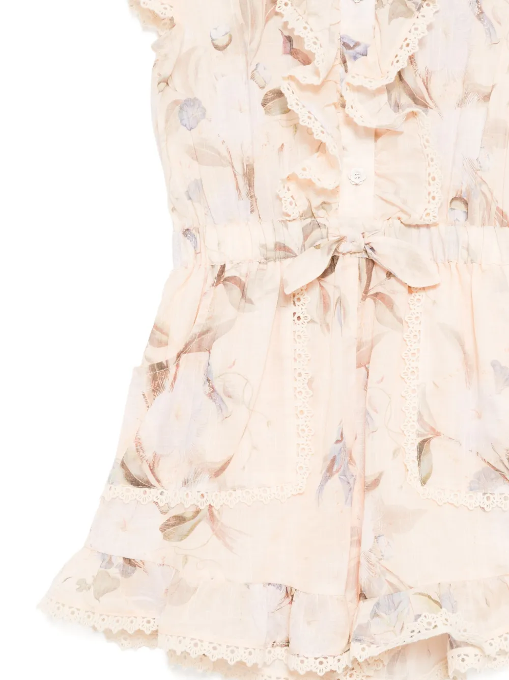 ZIMMERMANN Kids Cascadian playsuits met bloemenprint Beige