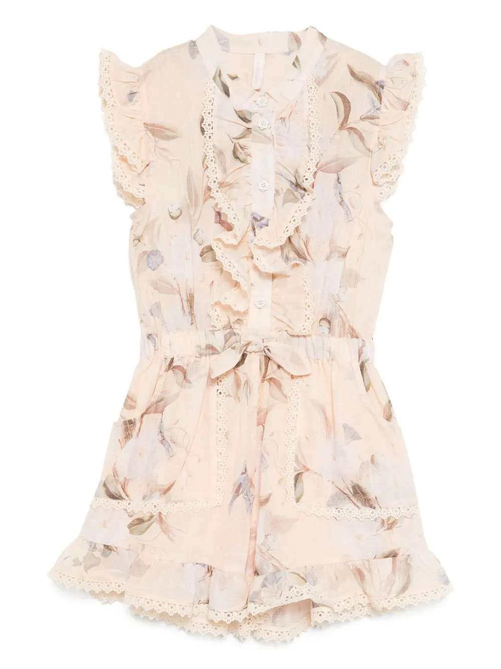 ZIMMER N Kids Cascadian playsuits met bloe print Beige