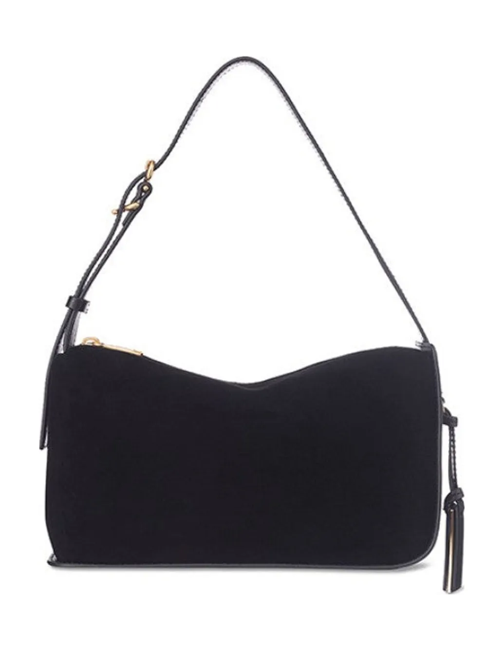 JOY GRYSON Crescent suede shoulder bag | Black | Image 1