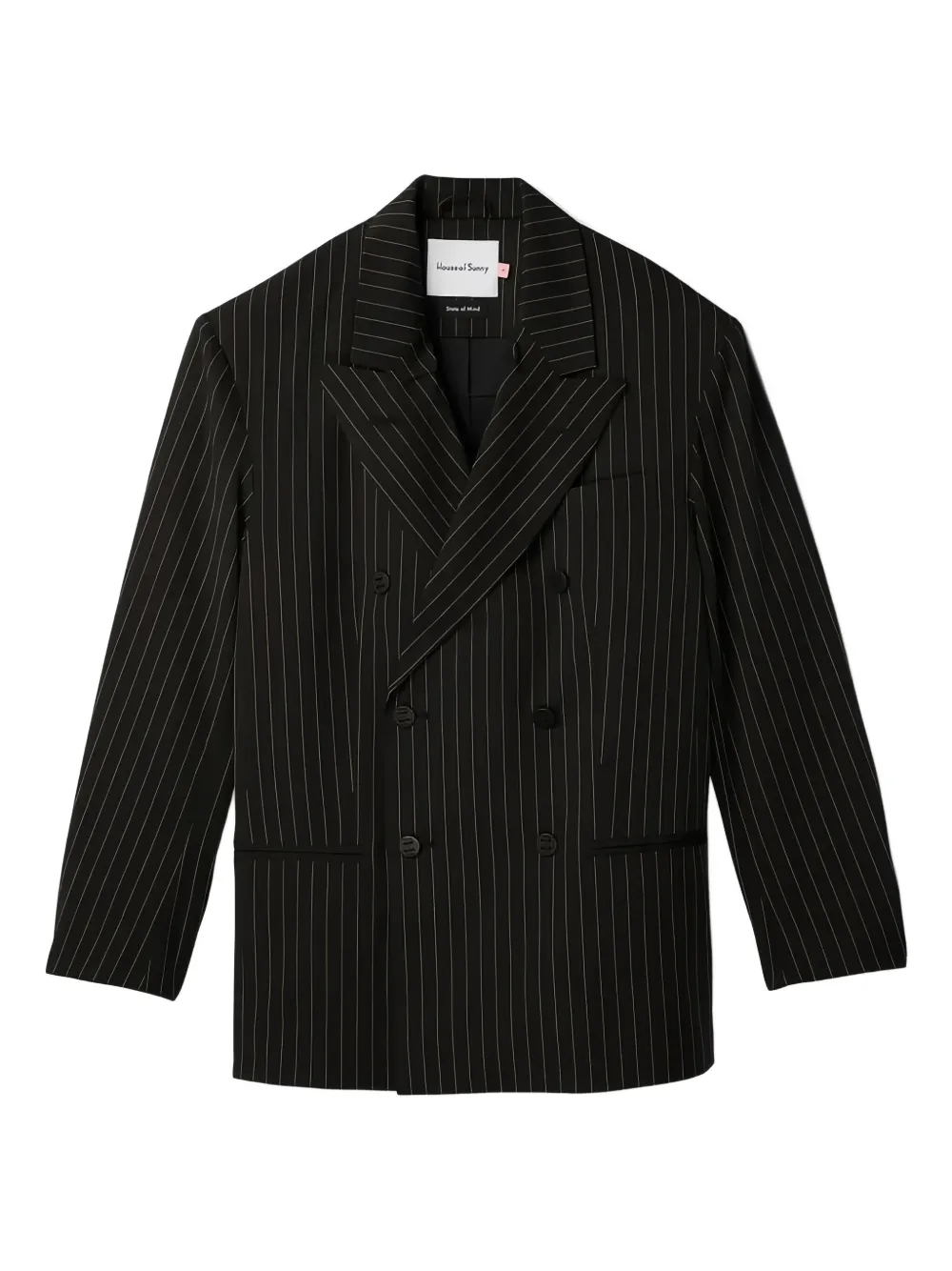 pinstripe double-breasted blazer