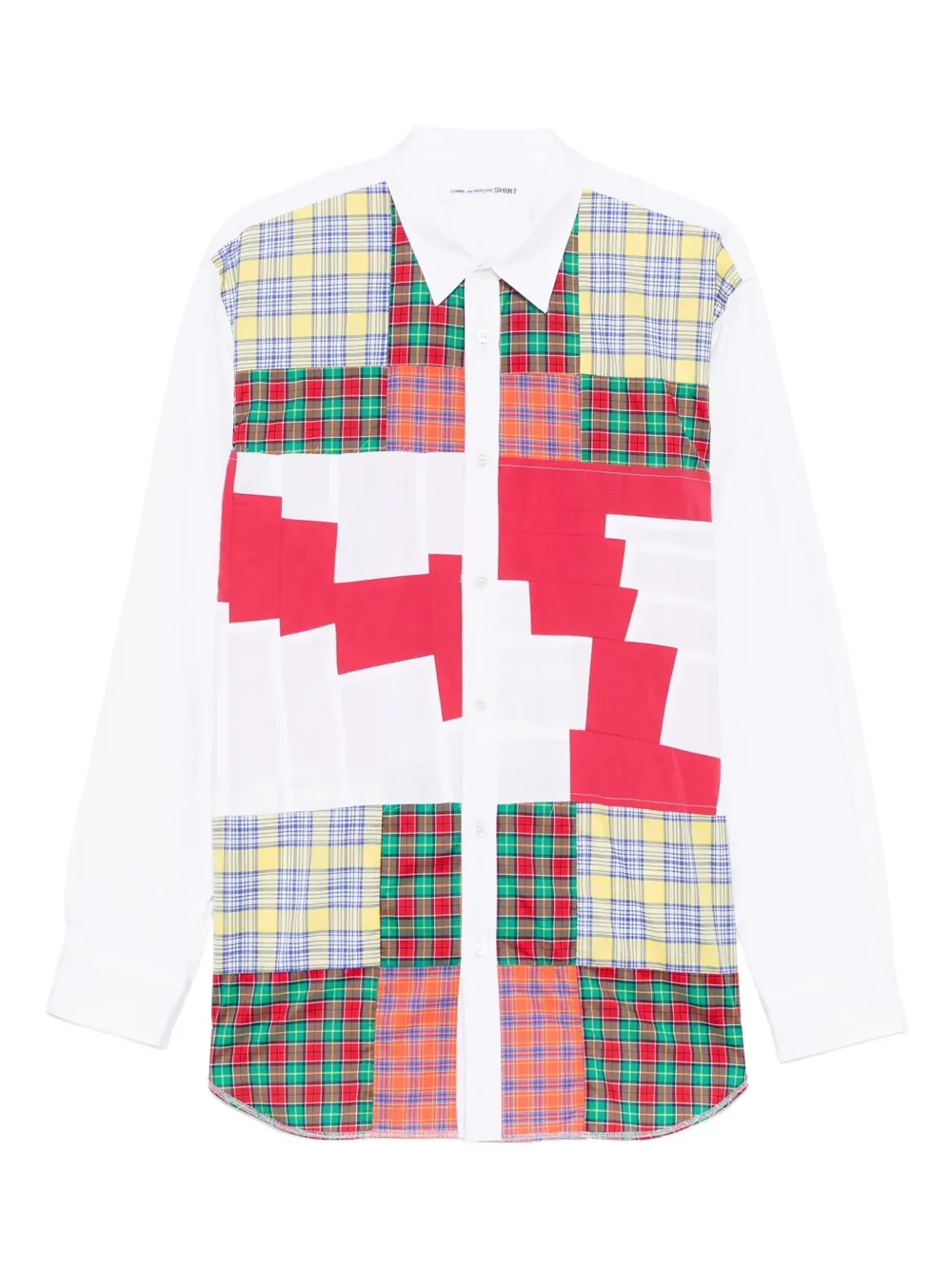 Comme Des Garçons Shirt Camicia con design patchwork - Bianco