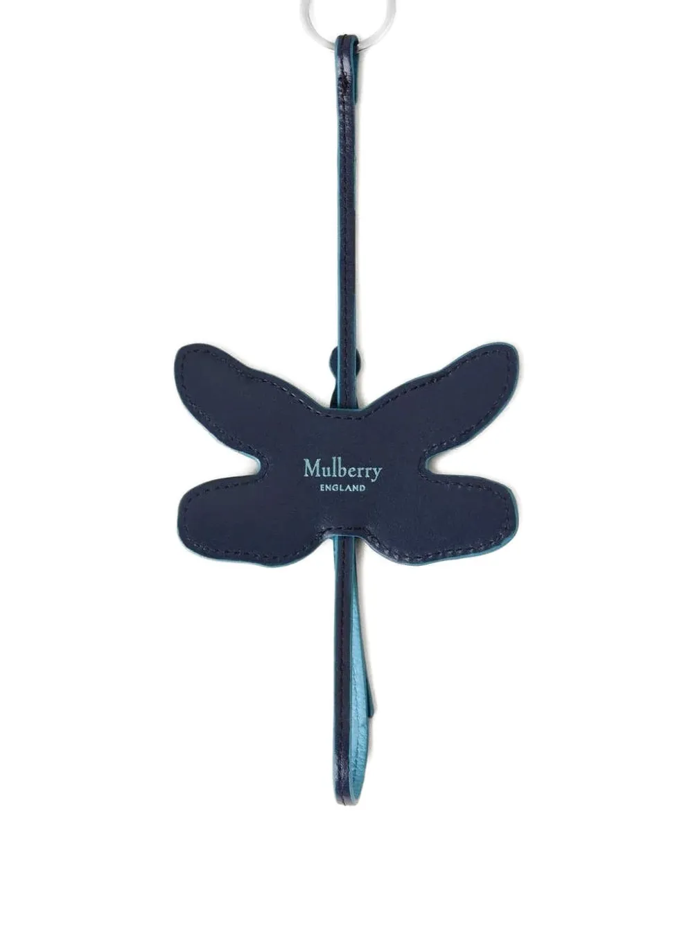 Mulberry dragonfly leather keyring Blauw