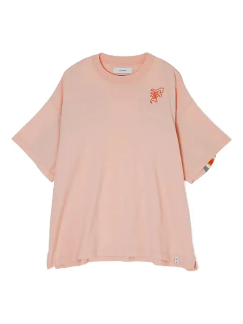Facetasm embroidered stripe-detail T-shirt