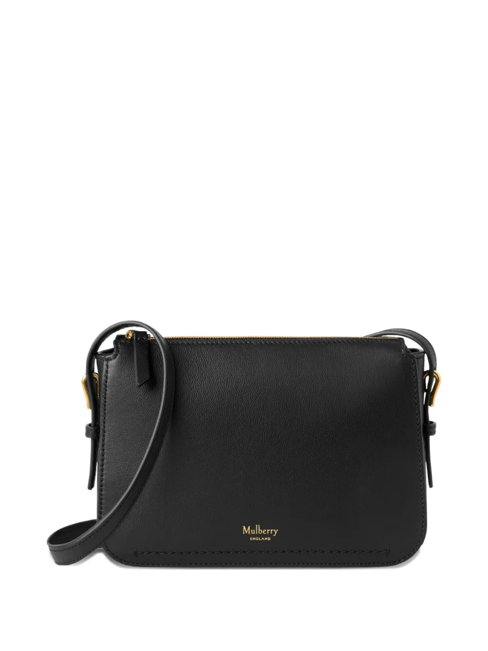 Mulberry Clovelly Leather Zip-top Cross Body Bag In Black