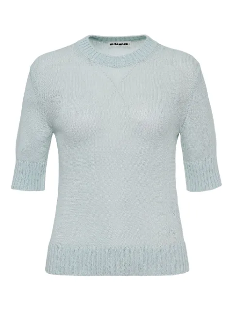 Jil Sander Blusa decote careca de tricô com mangas curtas