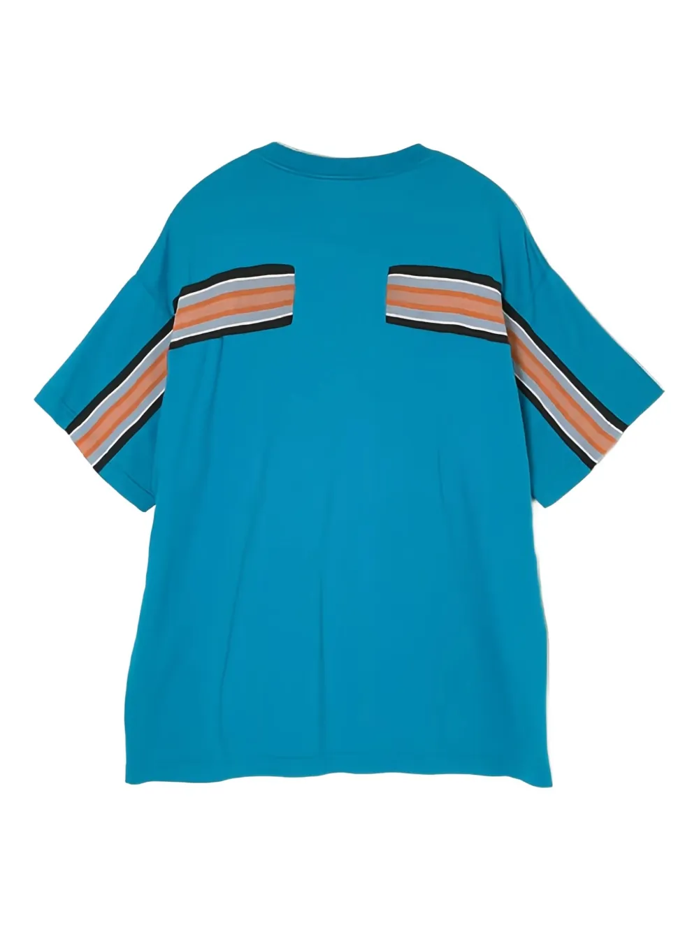 Facetasm embroidered-striped t-shirt - Blauw
