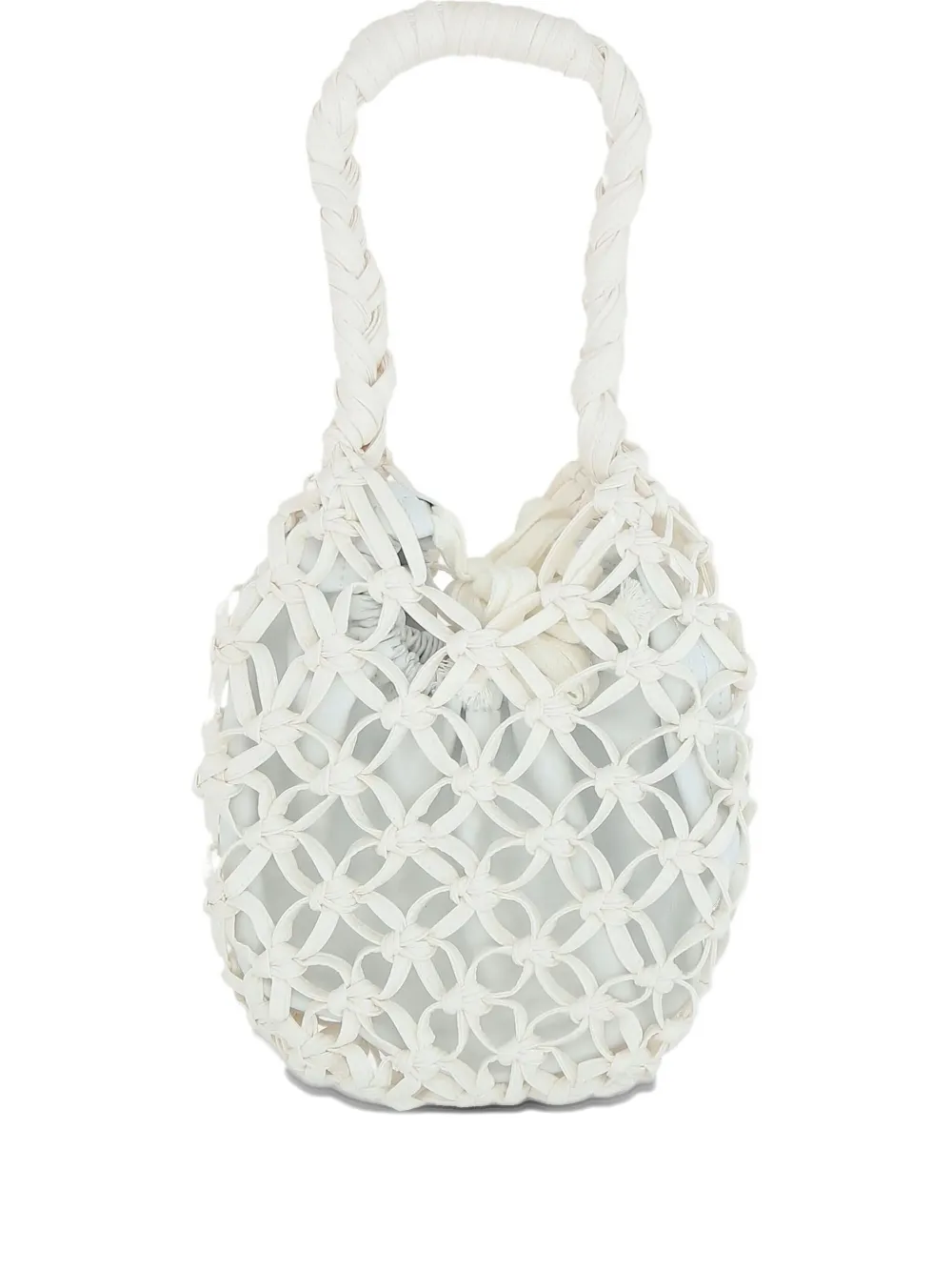 Comme Des Garçons Comme Des Garçons Leren shopper met net weving Wit