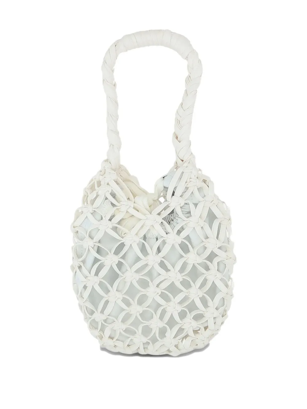 Comme Des Garçons Comme Des Garçons Leren shopper met net weving Wit