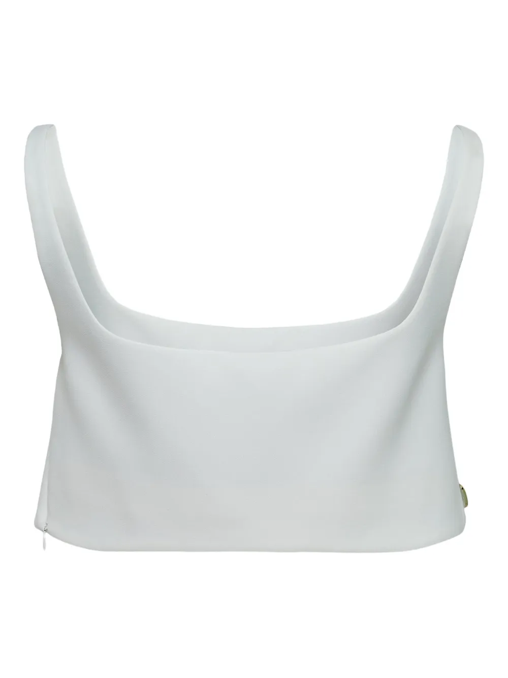 Alexia Lya verfraaide top met diepe ronde hals - Wit