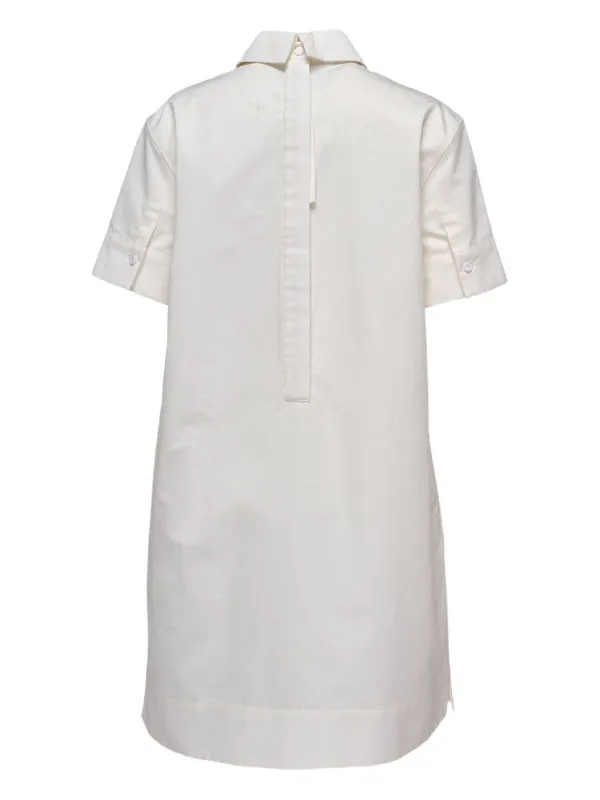 jil sander short sleeve dress Jil Sander collar-detail short-sleeve Dress | Neutrals
