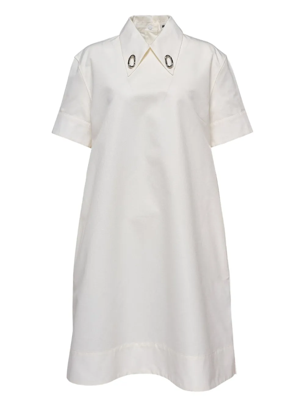 Jil Sander Jurk met kraag en korte mouwen Beige