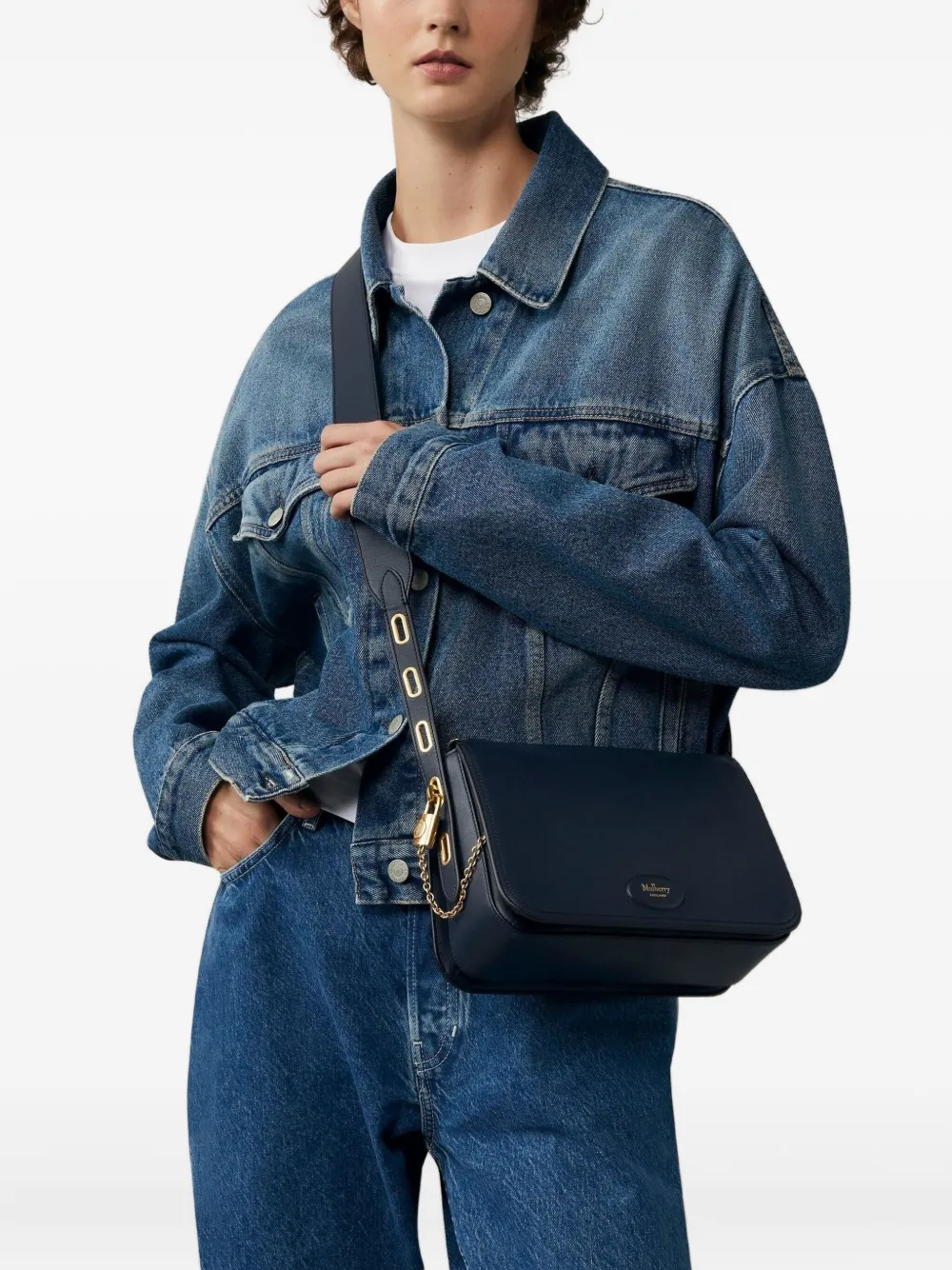 Mulberry Billie chain-lock leather cross body | Blue | Image 1