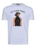 Black Score dachshund-print T-shirt - White
