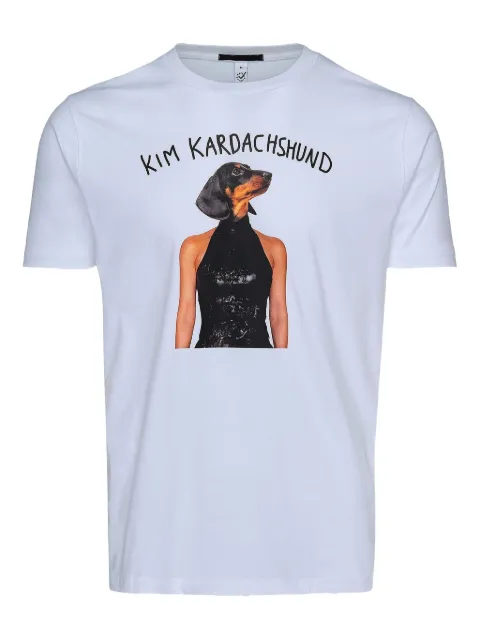 Black Score dachshund-print T-shirt