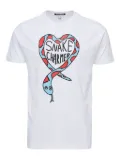 Black Score cotton T-shirt - White