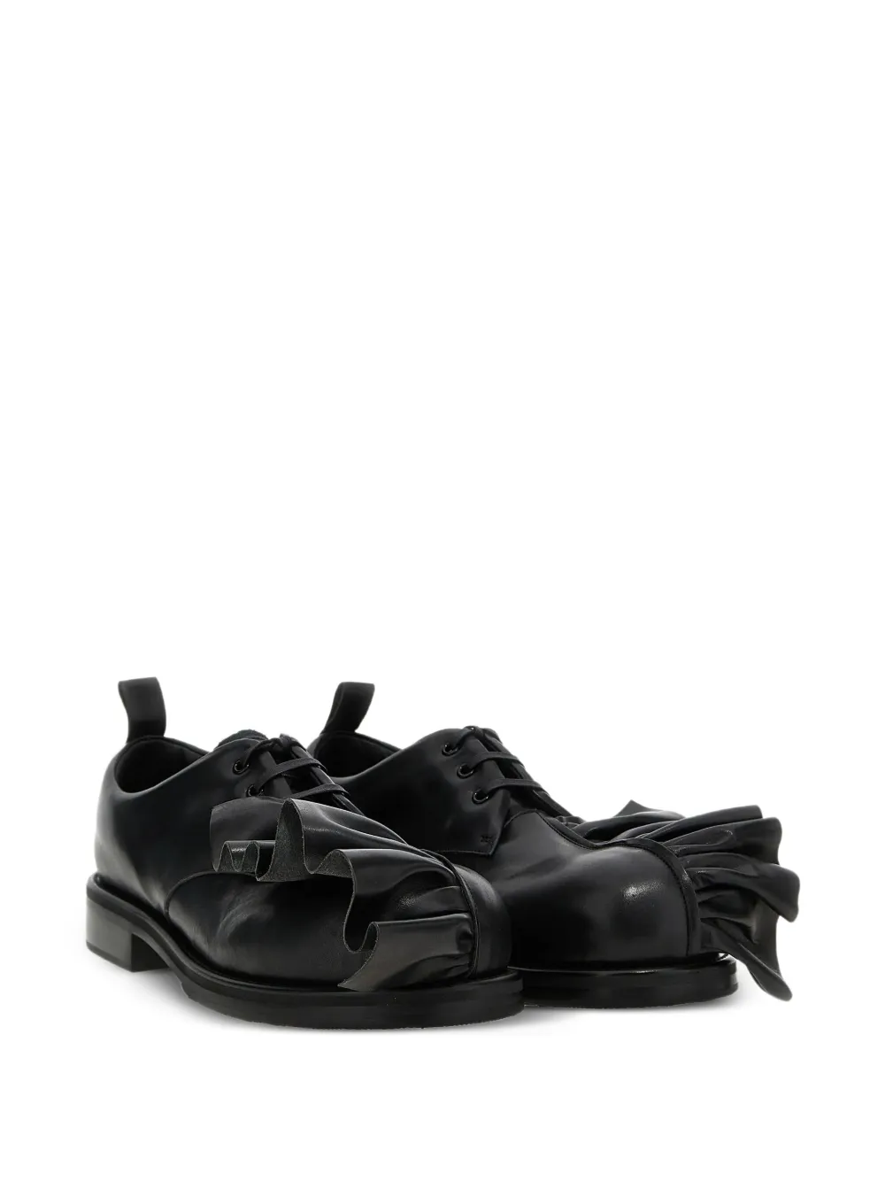 Comme des Garçons Homme Plus ruffle-detail lace-up shoes Black