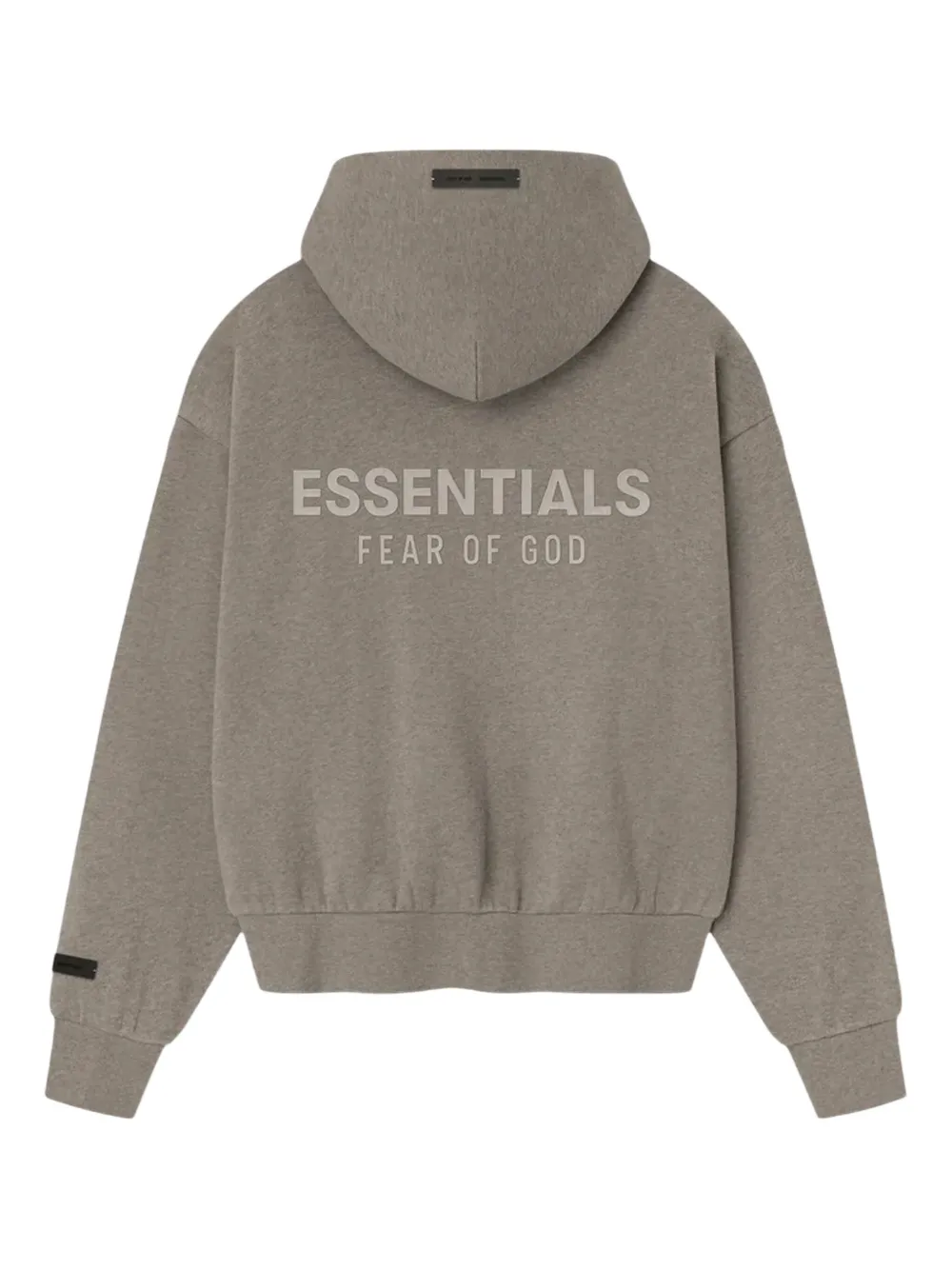 Essentials Logo-print Zip-up Hoodie In Gray