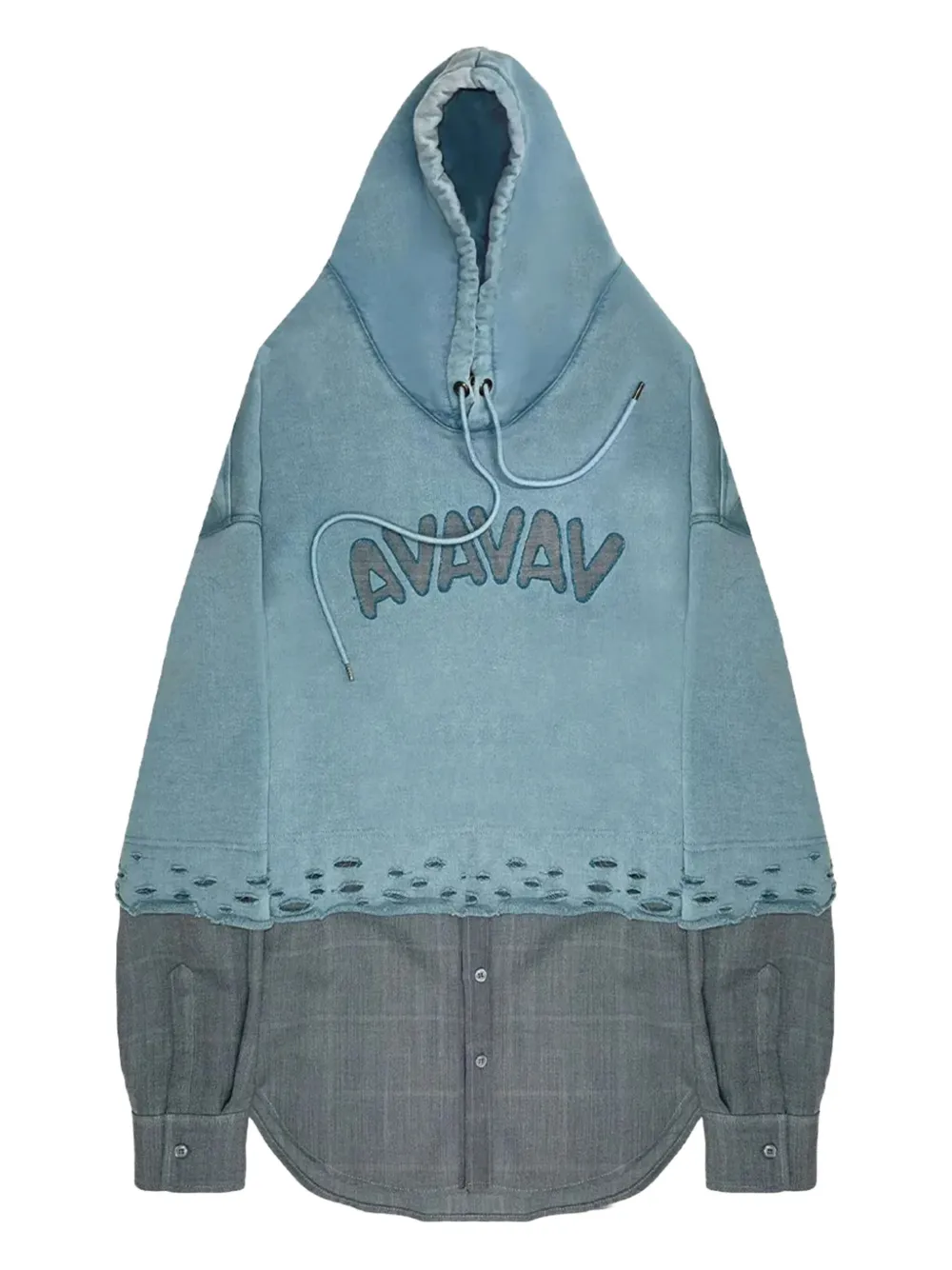 AVAVAV distressed-detail hoodie | Blue | Image 1