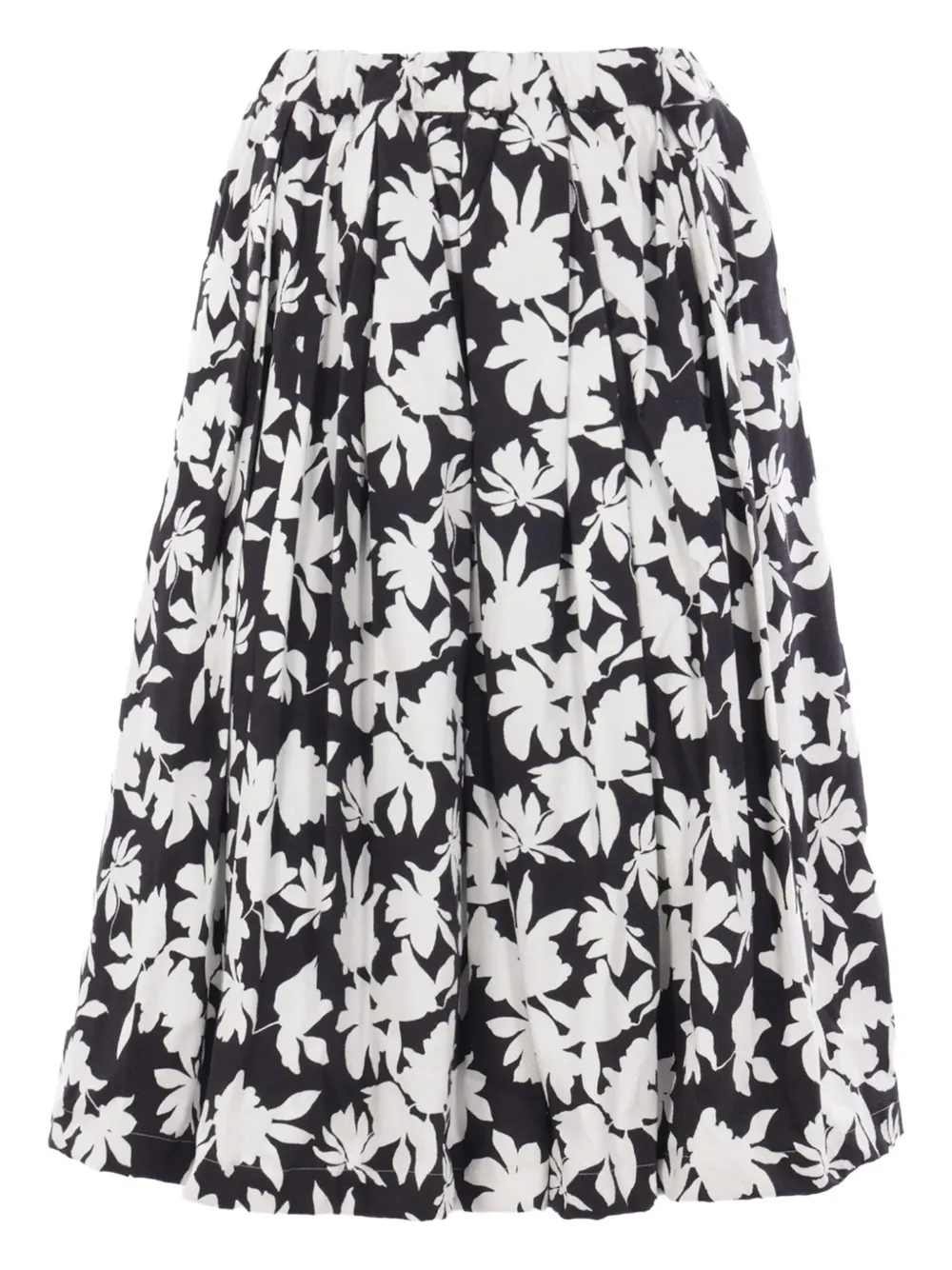 Comme Des Garçons Floral-print Pleated Skirt In Multi