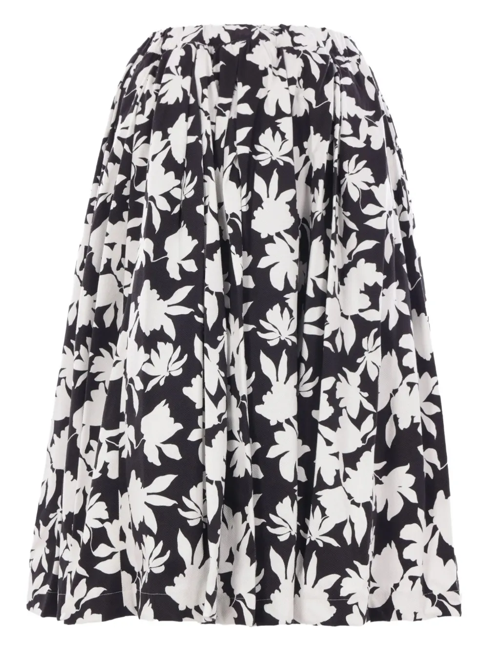 Comme Des Garçons Floral-print Pleated Skirt In Multi
