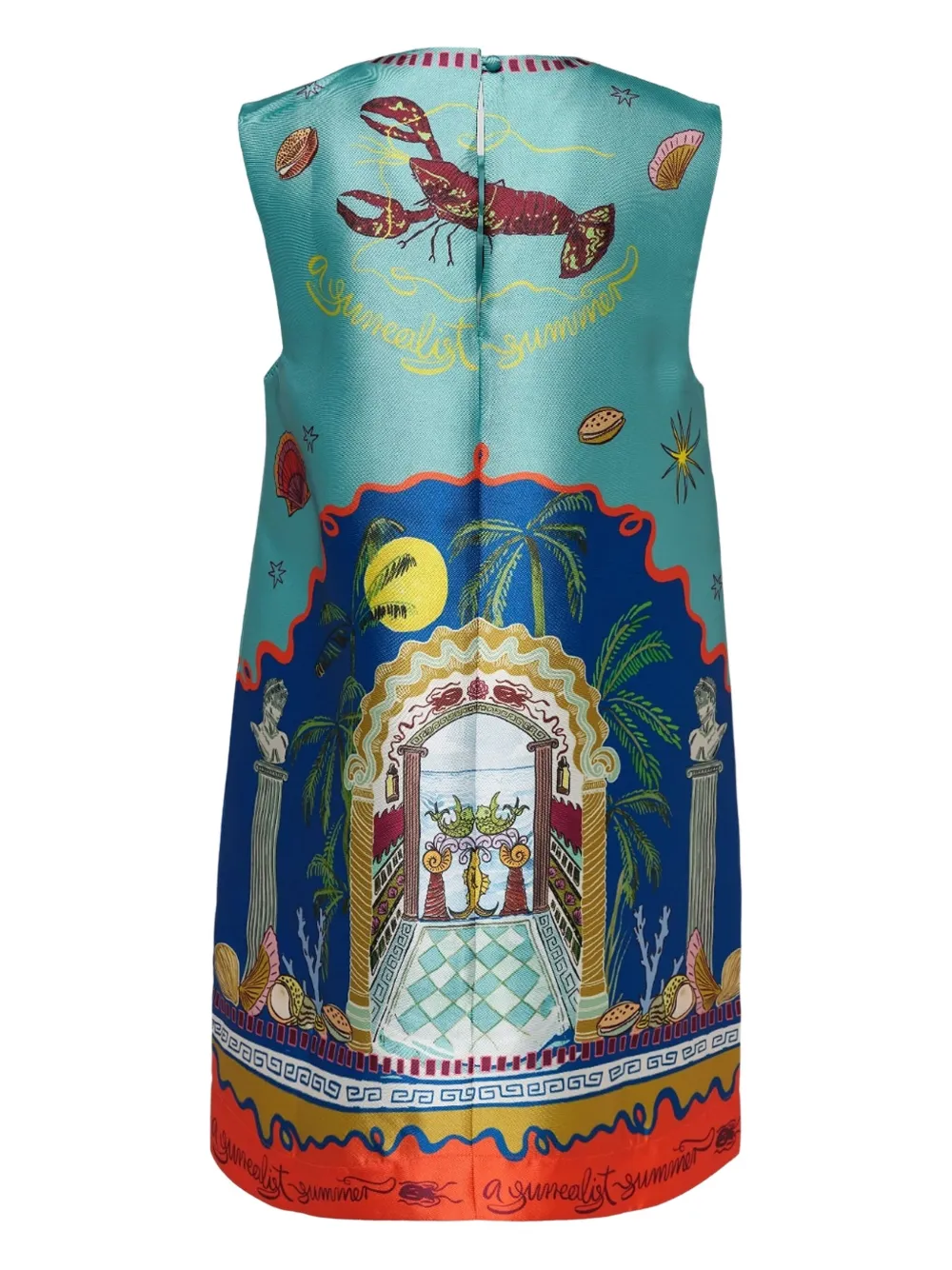 ALEMAIS Surrealist Summer mouwloze mini-jurk - Blauw