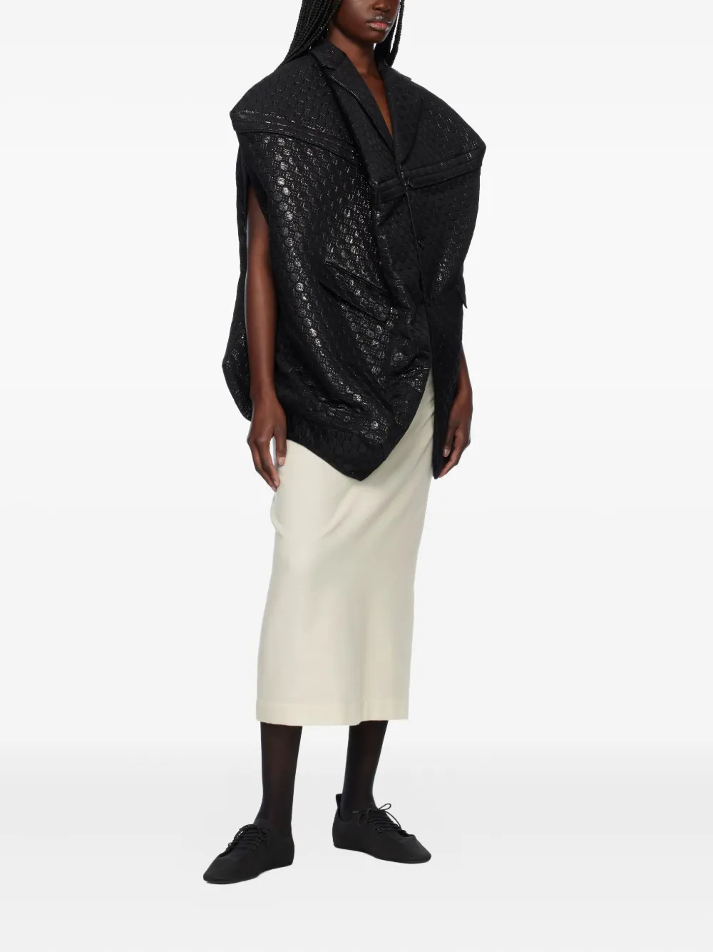 Comme Des Garçons Gilet met enkele rij knopen Zwart