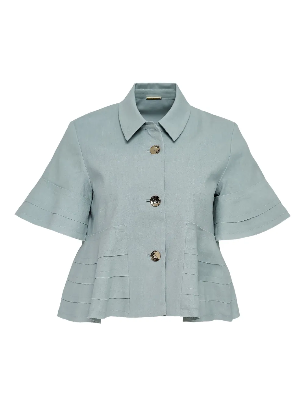 Alexia bell-sleeve ruffled shirt | Blue | Image 1