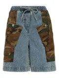 3.1 Phillip Lim camouflage-panel denim shorts - Blue