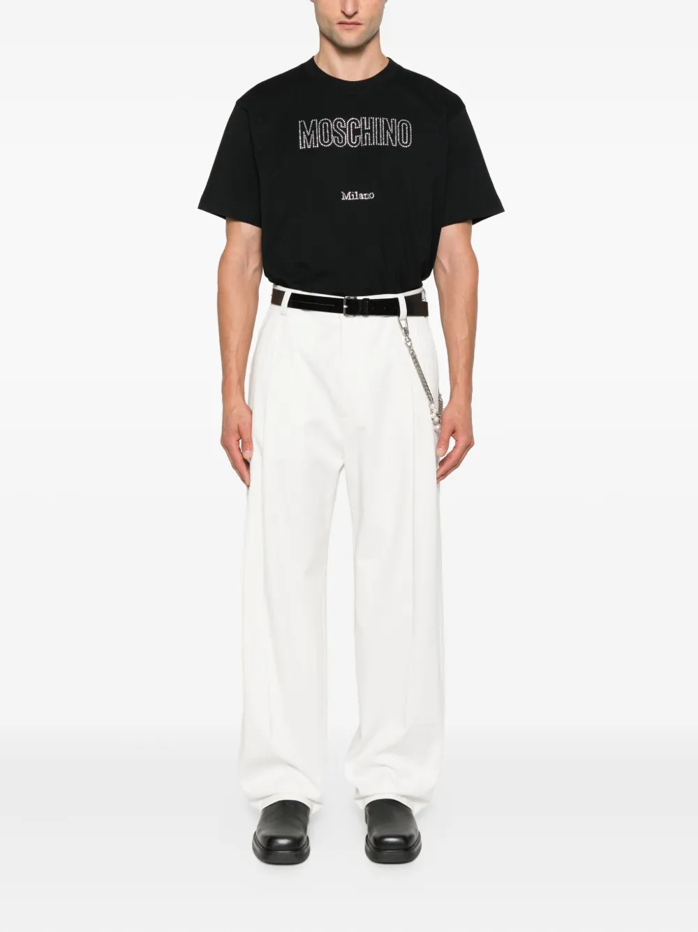 Moschino T-shirt verfraaid met logo Zwart