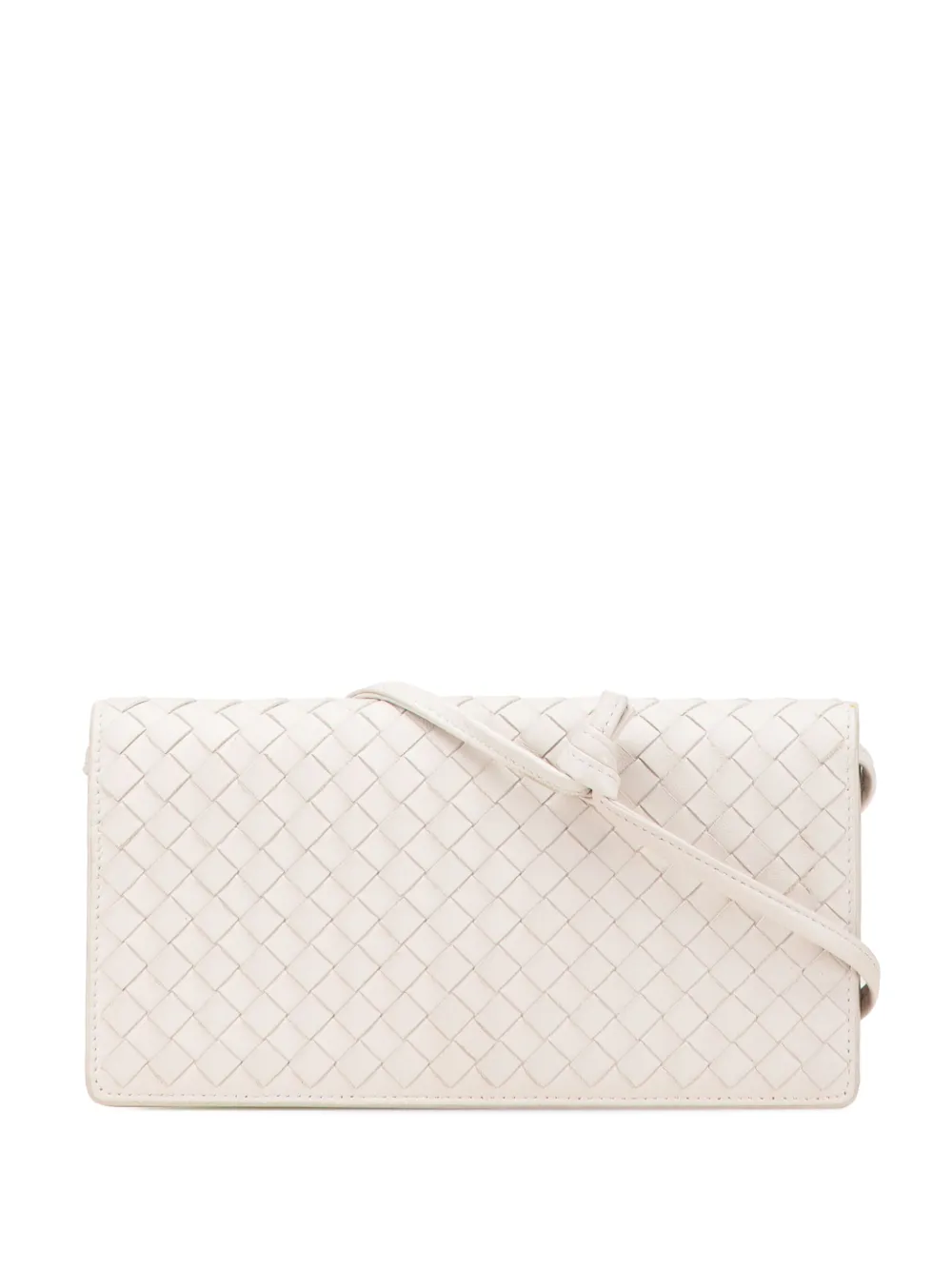 Bottega Veneta Pre-Owned 2012-2025 Nappa Intrecciato Clutch with Strap crossbody bag | White | Image 1