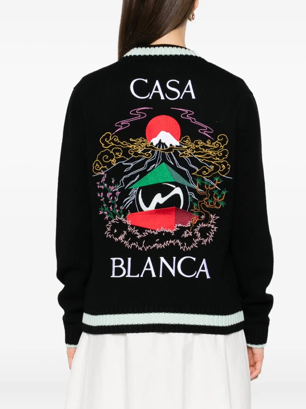 Casablanca Vest met geborduurd vlak Zwart