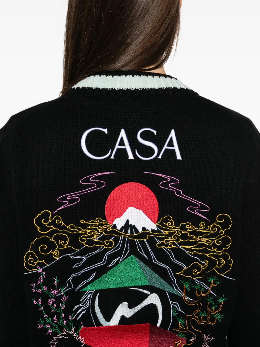 Casablanca Vest met geborduurd vlak Zwart