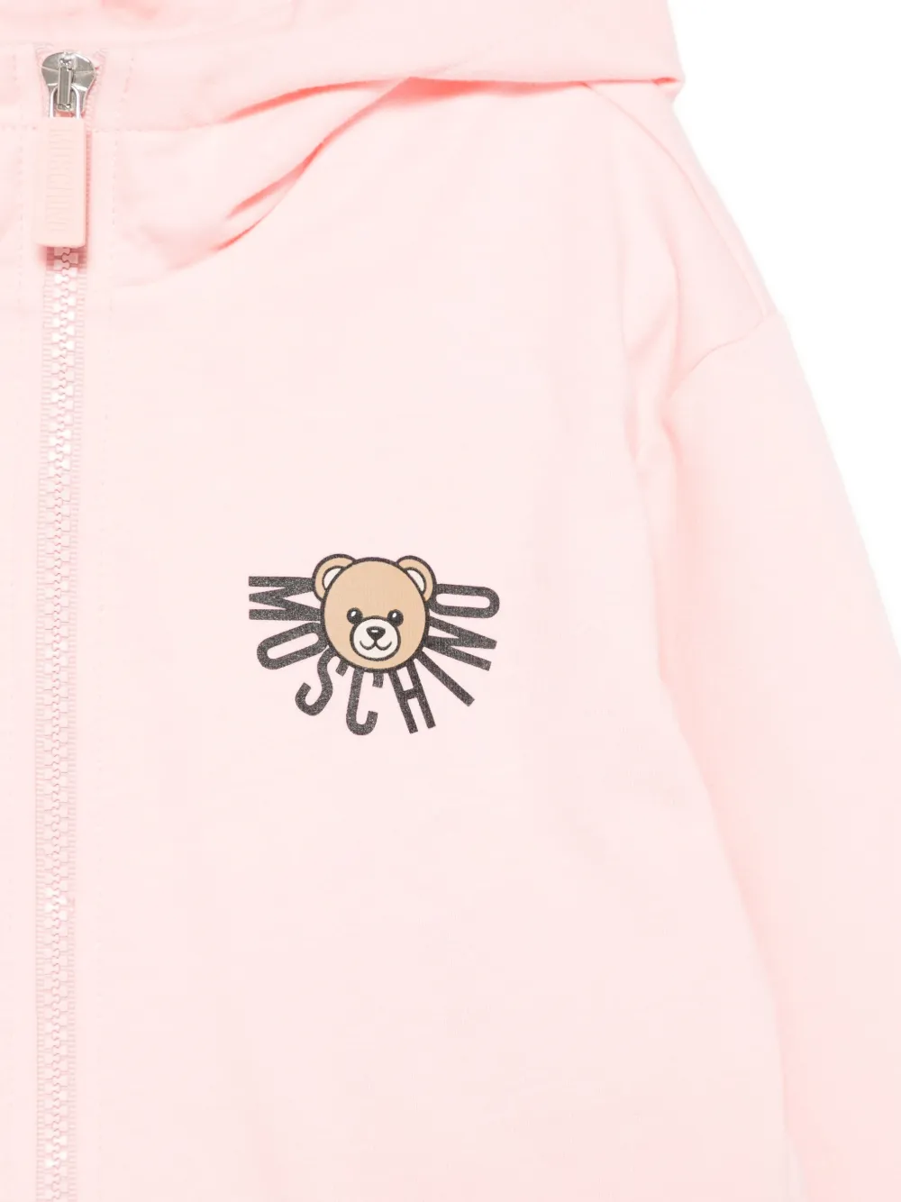 Moschino Kids Hoodie met teddyprint en rits Roze