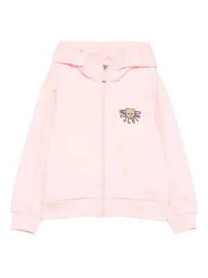 POLO RALPH LAUREN KIDS embroidered-logo zip-up Hoodie | Pink