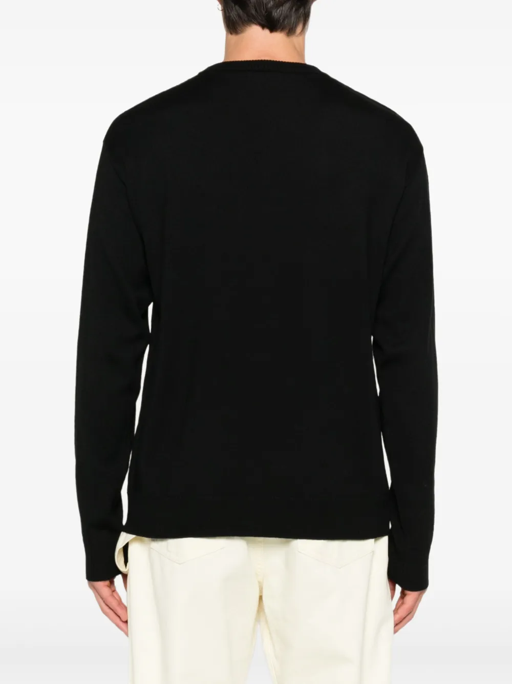Moschino teddy-intarsia wool jumper Zwart