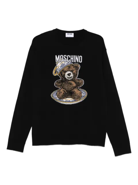 Moschino teddy-intarsia wool jumper