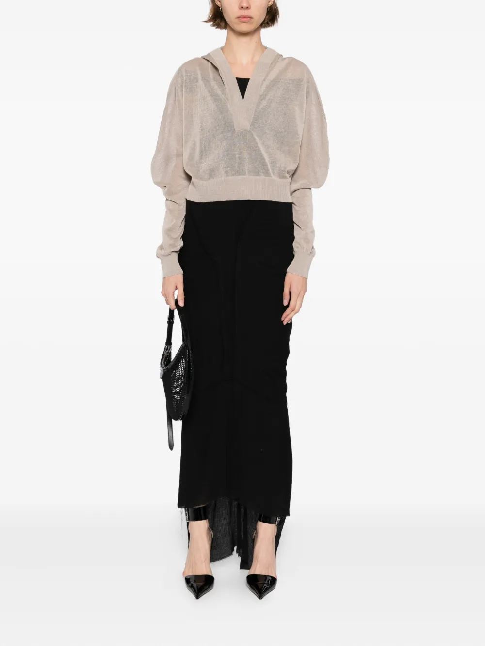 Alaïa knitted cropped hoodie | Hoodies | Image 2
