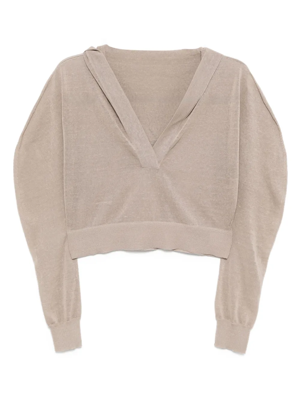 Alaïa knitted cropped hoodie | Neutrals | Image 1