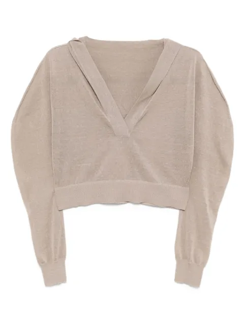 Alaïa knitted cropped hoodie