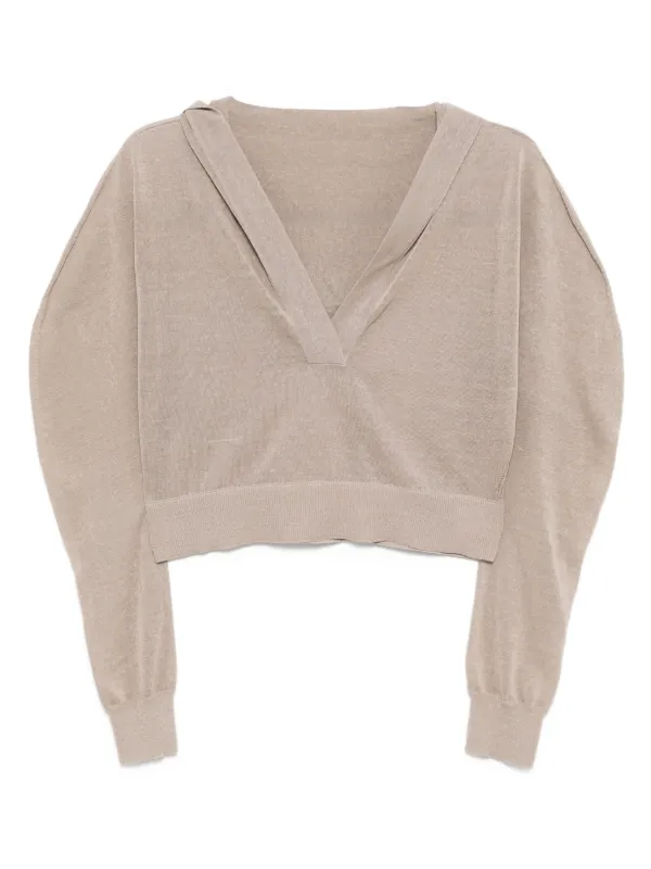 Alaïa Knitted Cropped Hoodie | Neutrals | FARFETCH BN