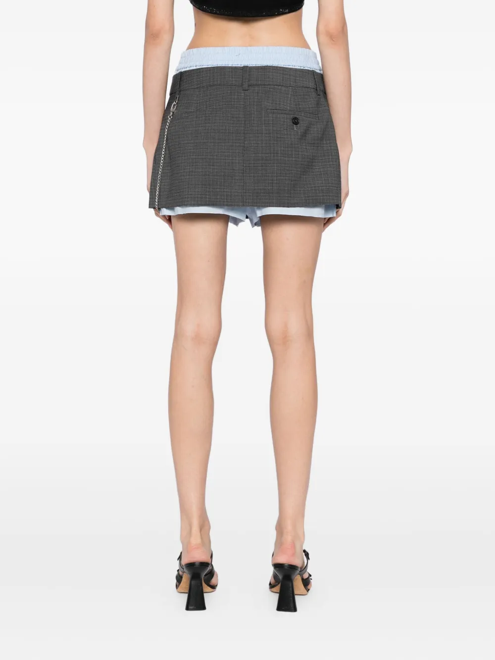 Alexander Wang Geplooide skorts met ketting Grijs