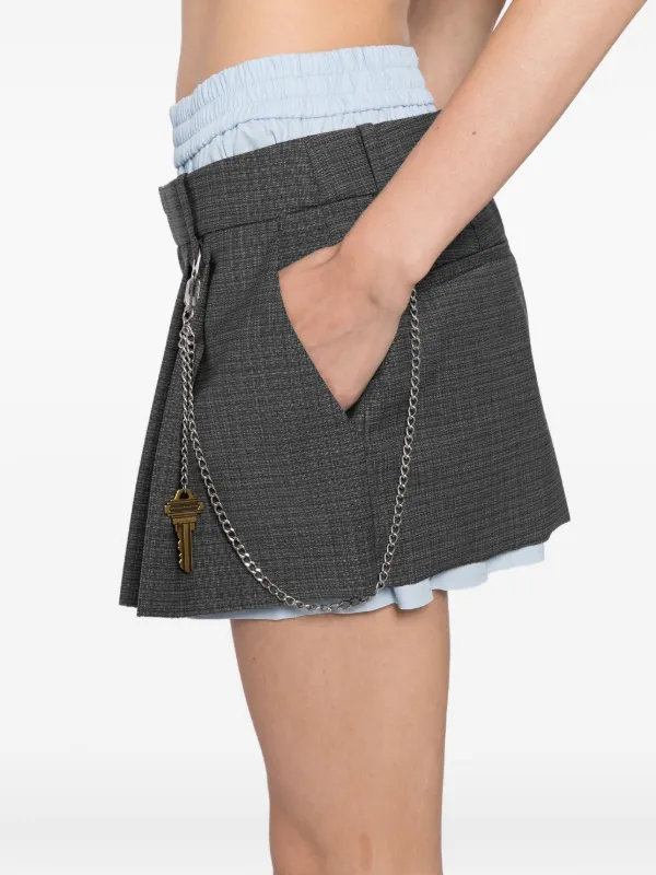 Alexander Wang】チェーン付き プリーツ付き タイルスカート